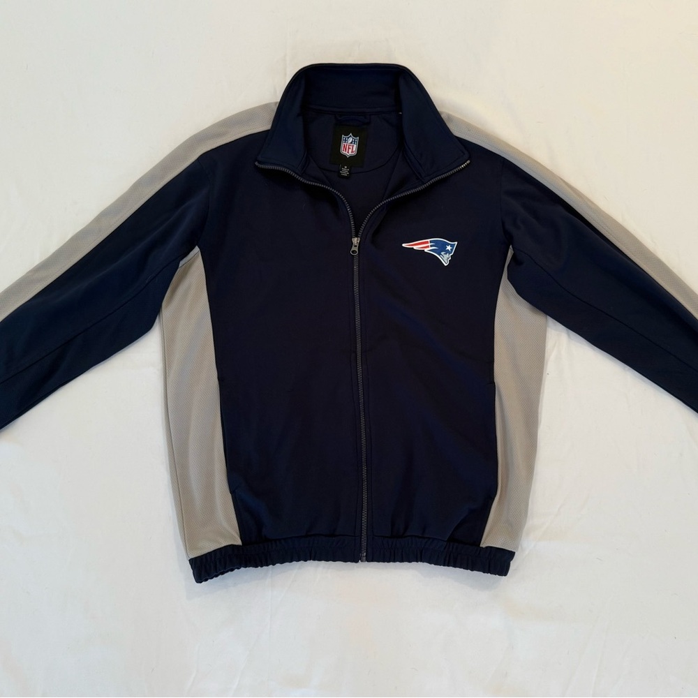 G-III NFL New England Patriots Med Jacket Blue Gray Full Zip VGUC